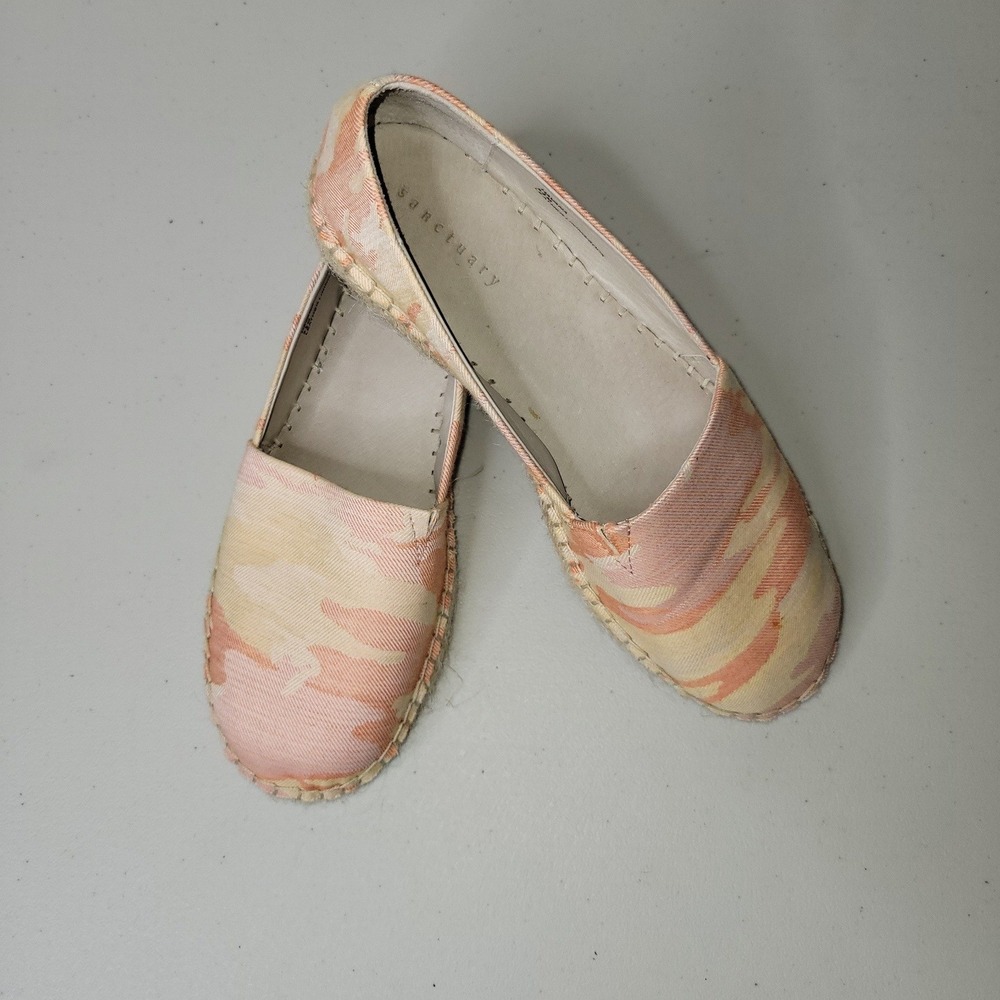 Sanctuary Havana Espadrille Flats‎ ~ Pink Orange Camo Canvas Slip On Shoes